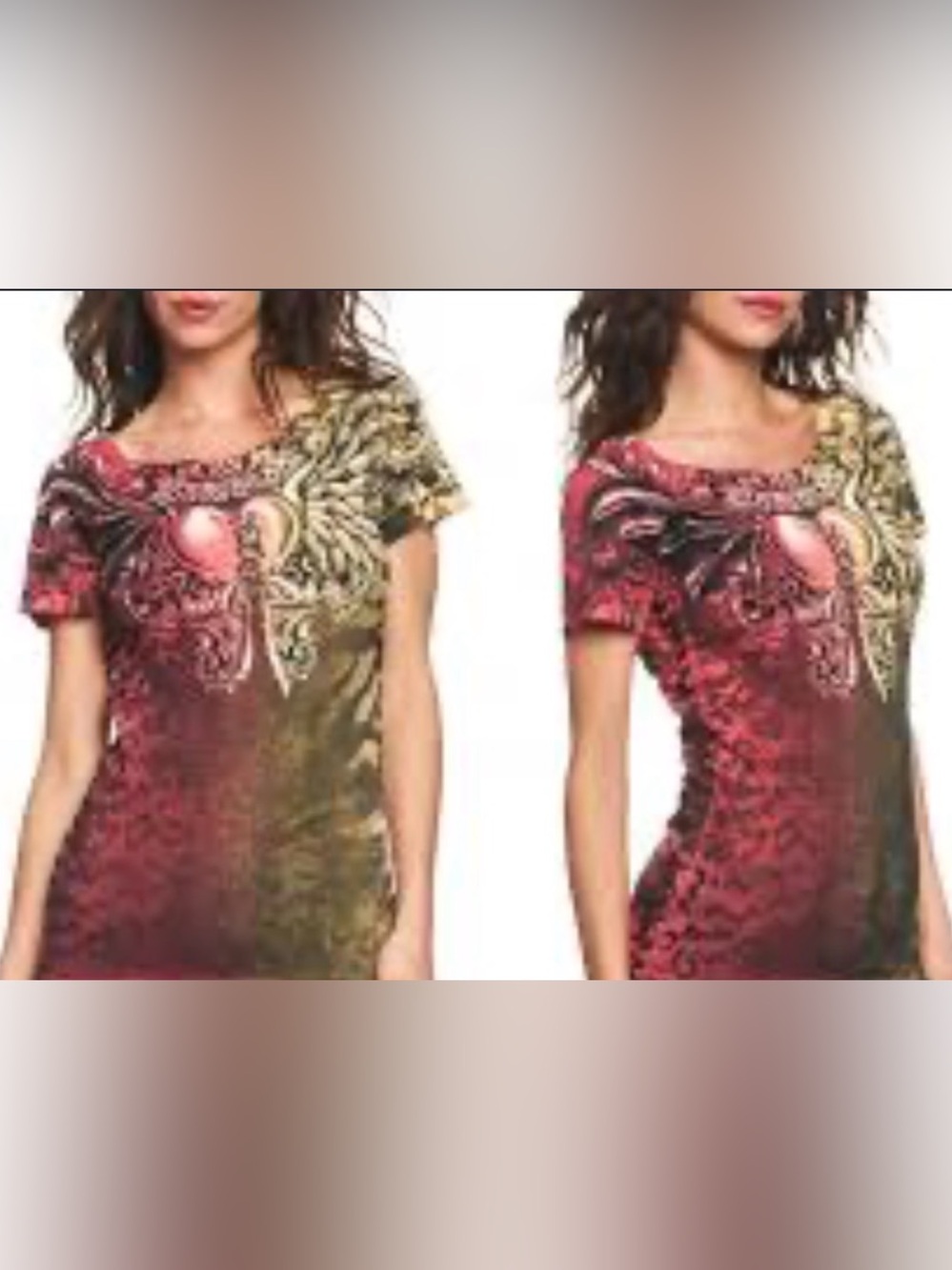 Sinful by affliction stitched heart Tee - rose and & limeade colors